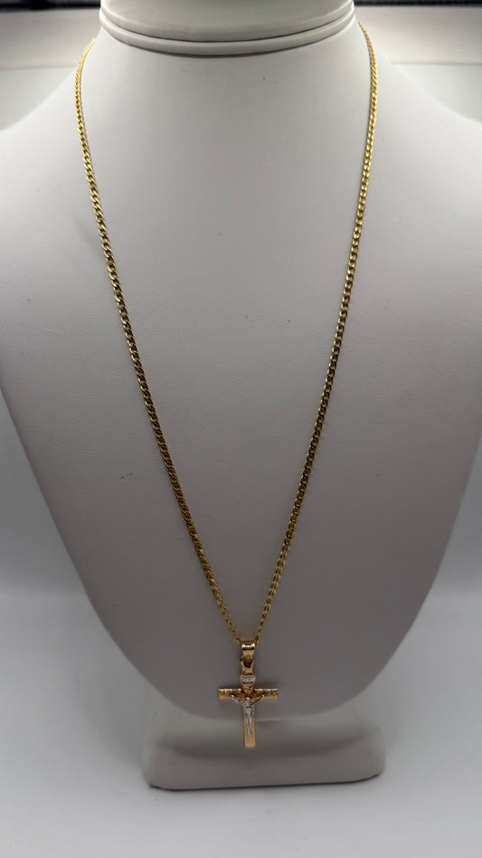 Cadena con Crucifijo en Oro 14K