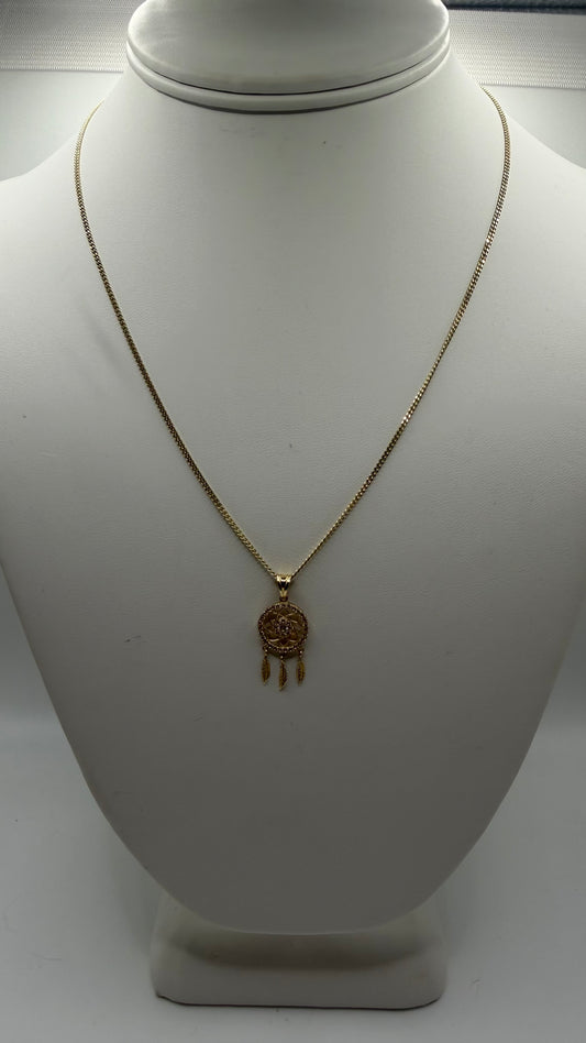 Cadena con Dije de Atrapasueños en Oro 14K